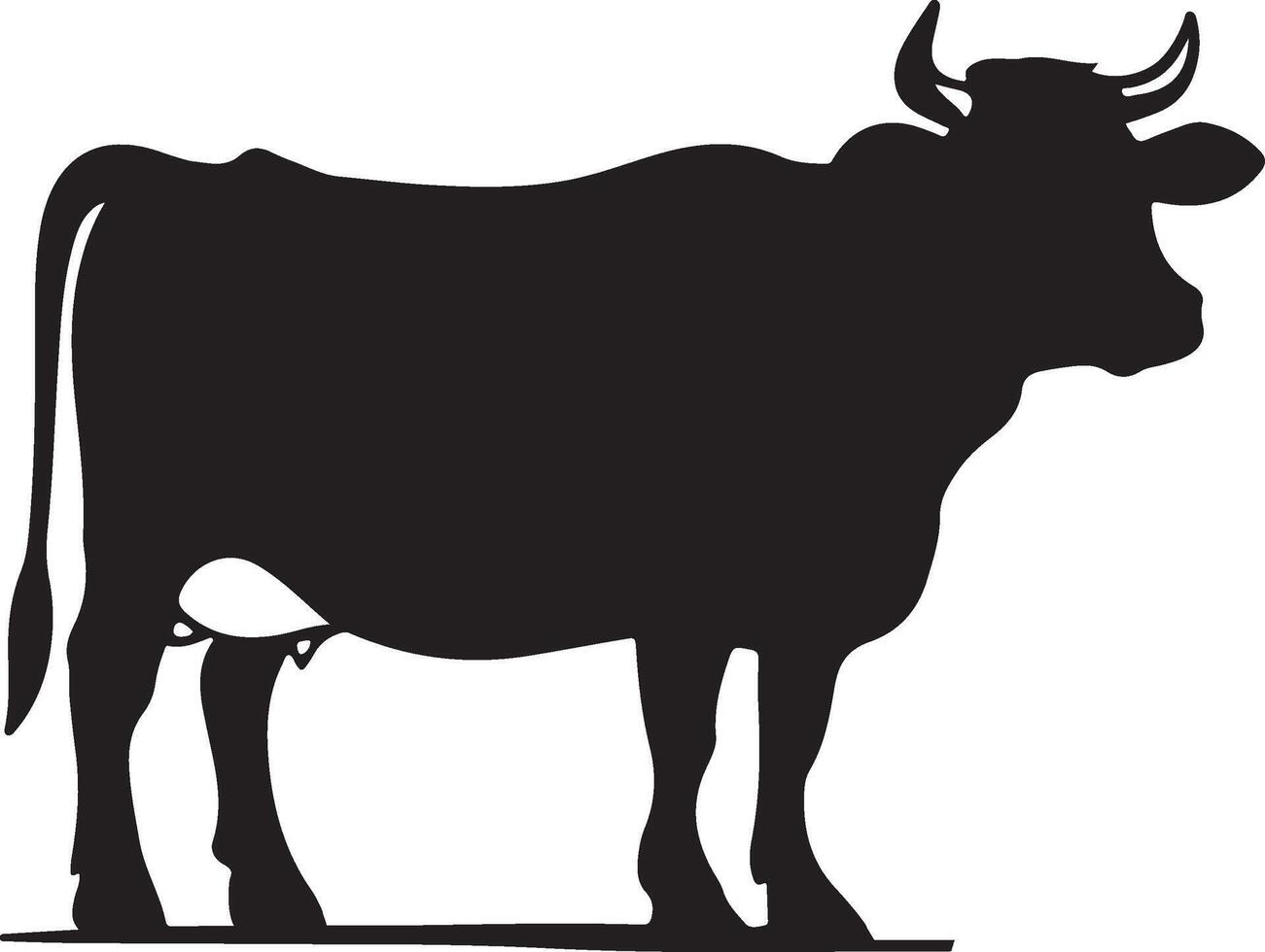 silhouette black cow vector