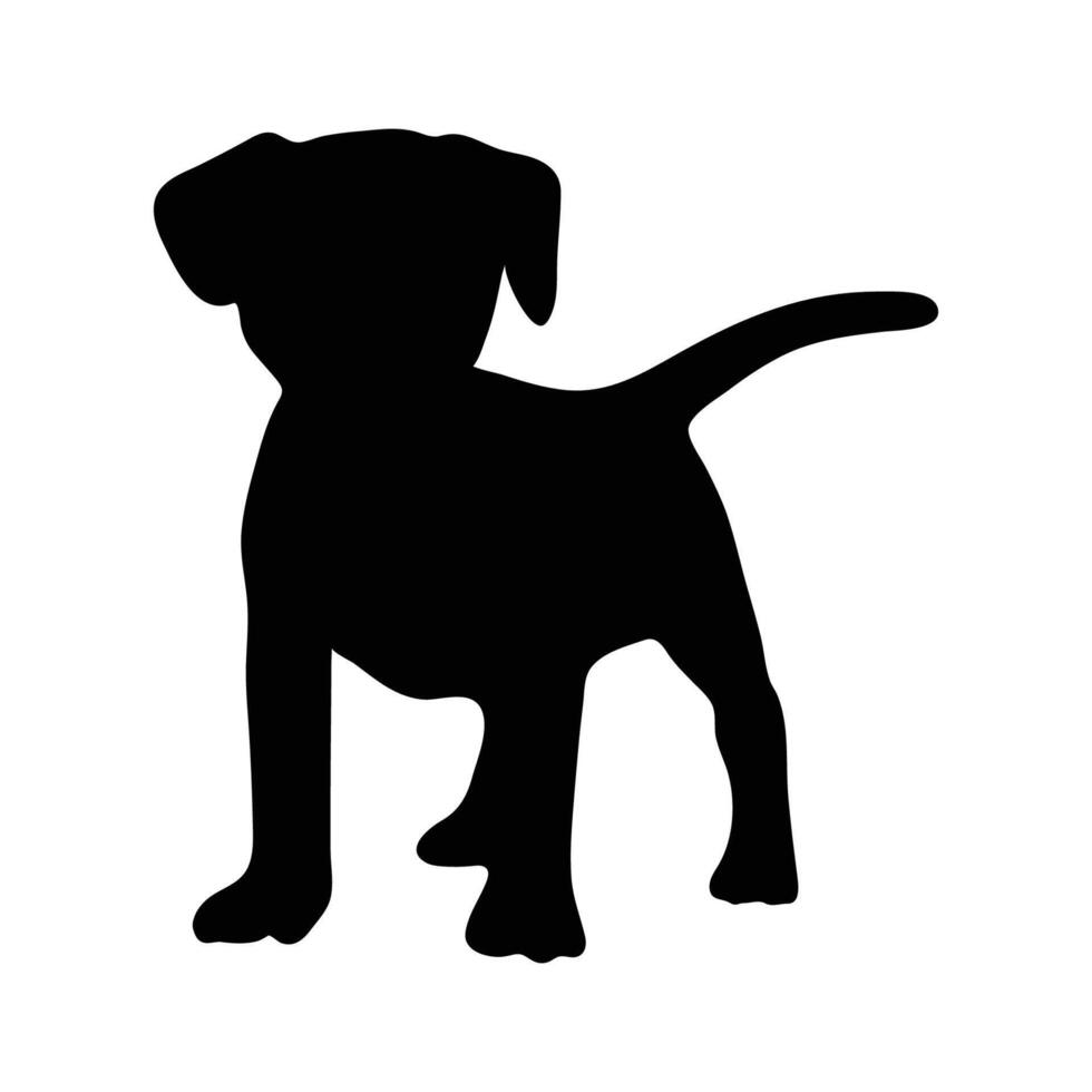 isolated collection of silhouettes of dogs vector