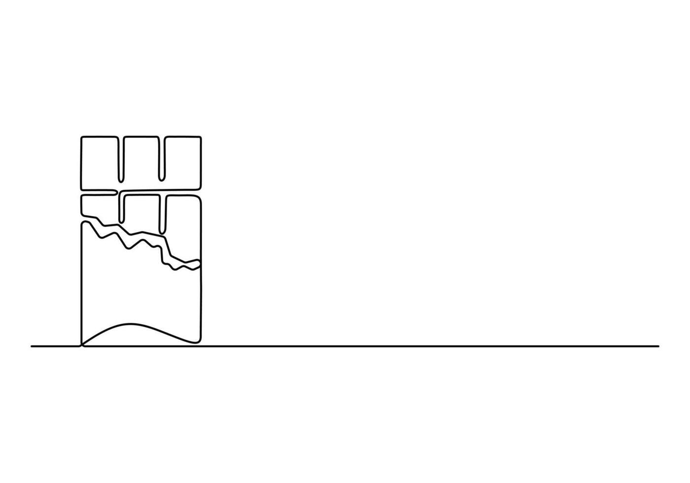 Chocolate bar continuous one line drawing pro illustration vector