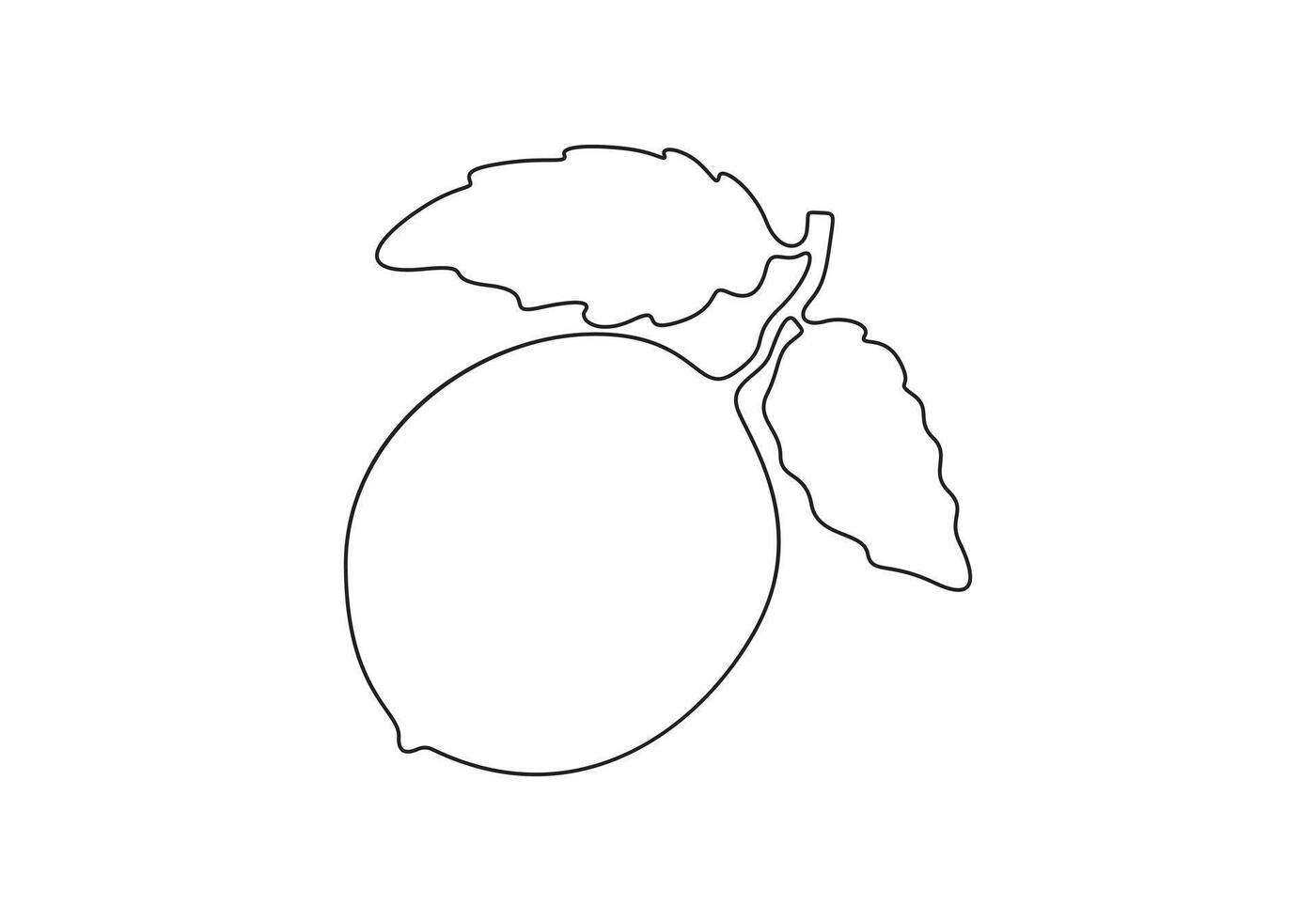 Orange continuous one line drawing digital illustration vector