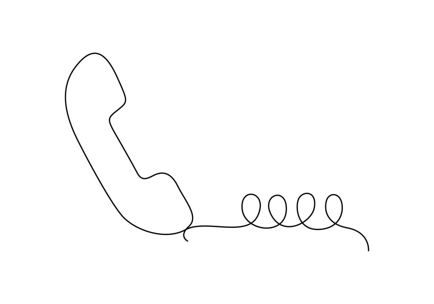 Phone receiver continuous one line drawing pro illustration vector