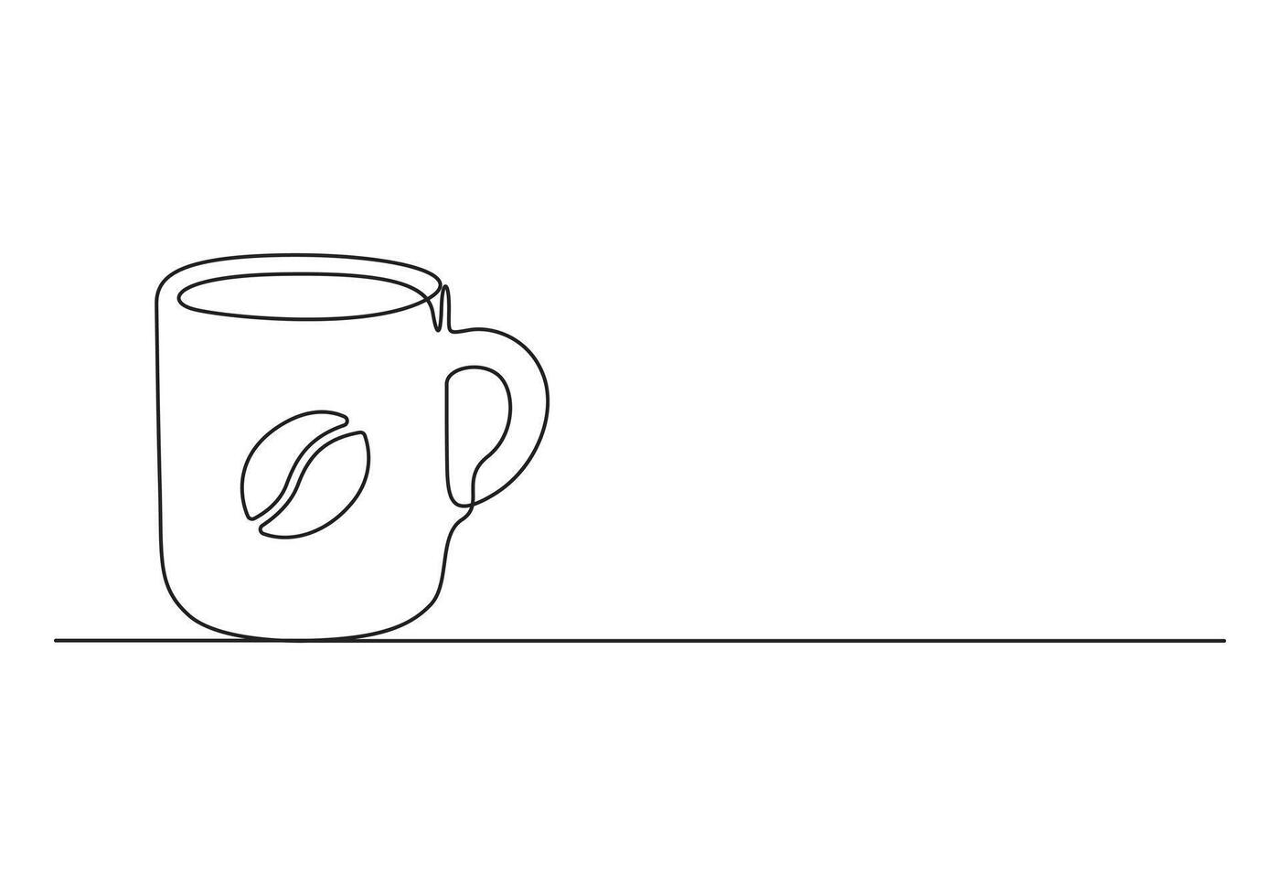 Coffee mug continuous one line drawing digital illustration vector