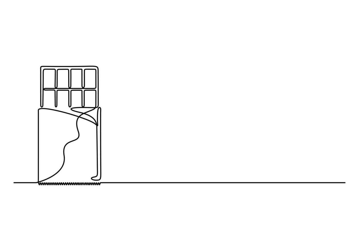 Chocolate bar continuous one line drawing pro illustration vector