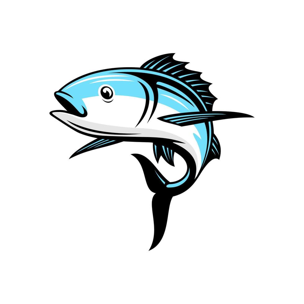 Mackerel tuna fish jumping vector