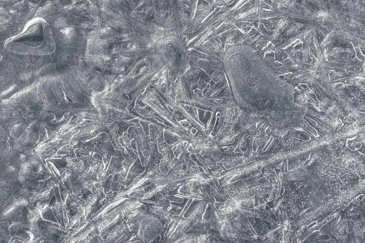 A close up of ice crystals on a surface photo