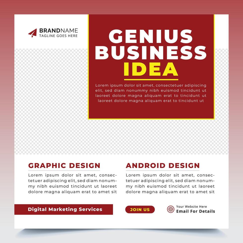 Digital marketing social media square post or web banner template vector