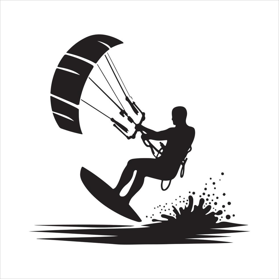Kite surfer silhouette file vector