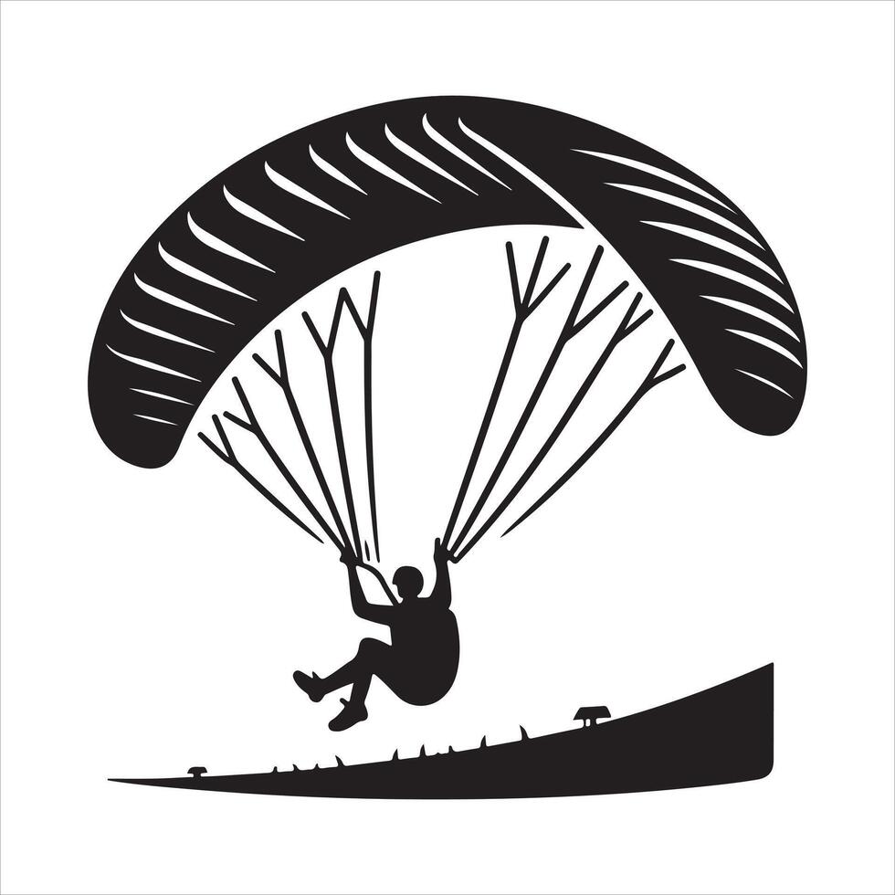 Paraglider silhouette icon EPS file vector