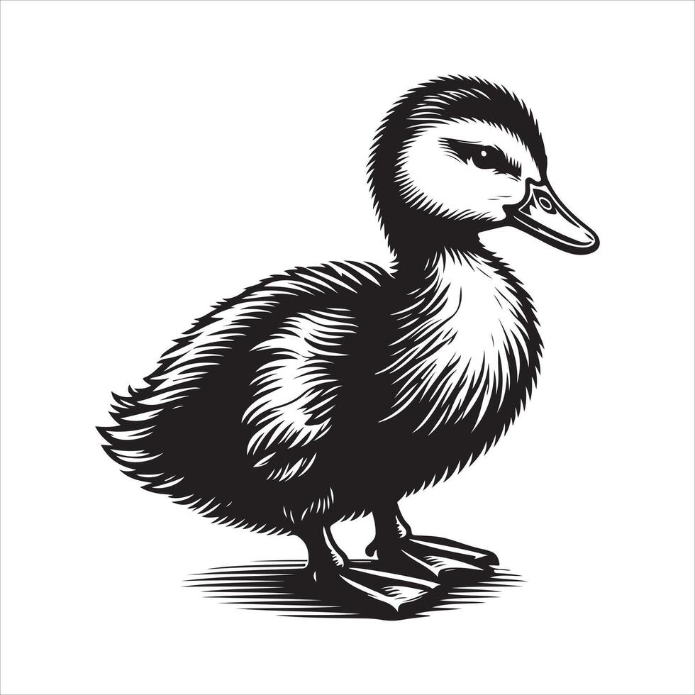 Duckling icon silhouette illustration vector