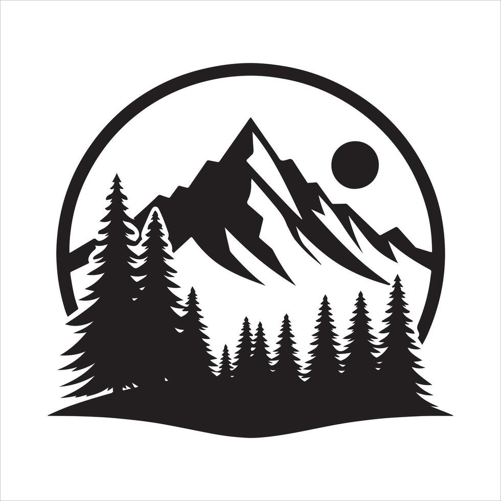 Mountain art illustration vector