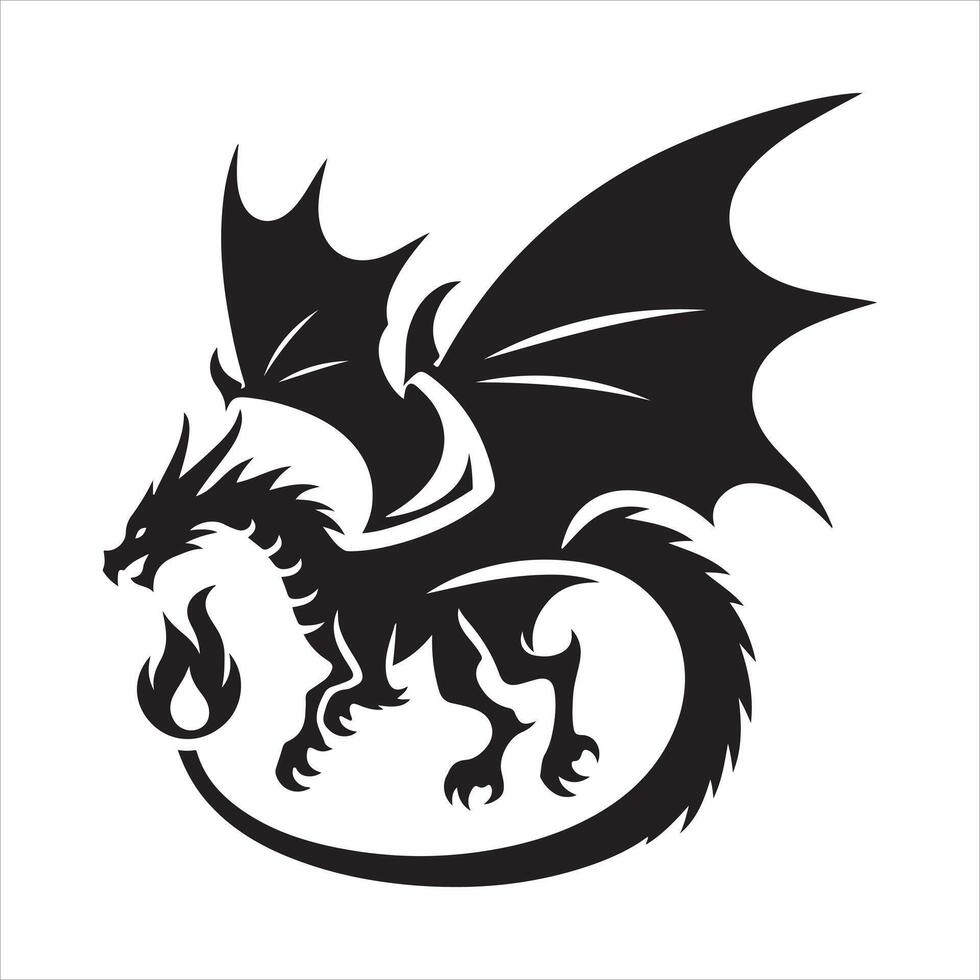 Dragon silhouette design vector
