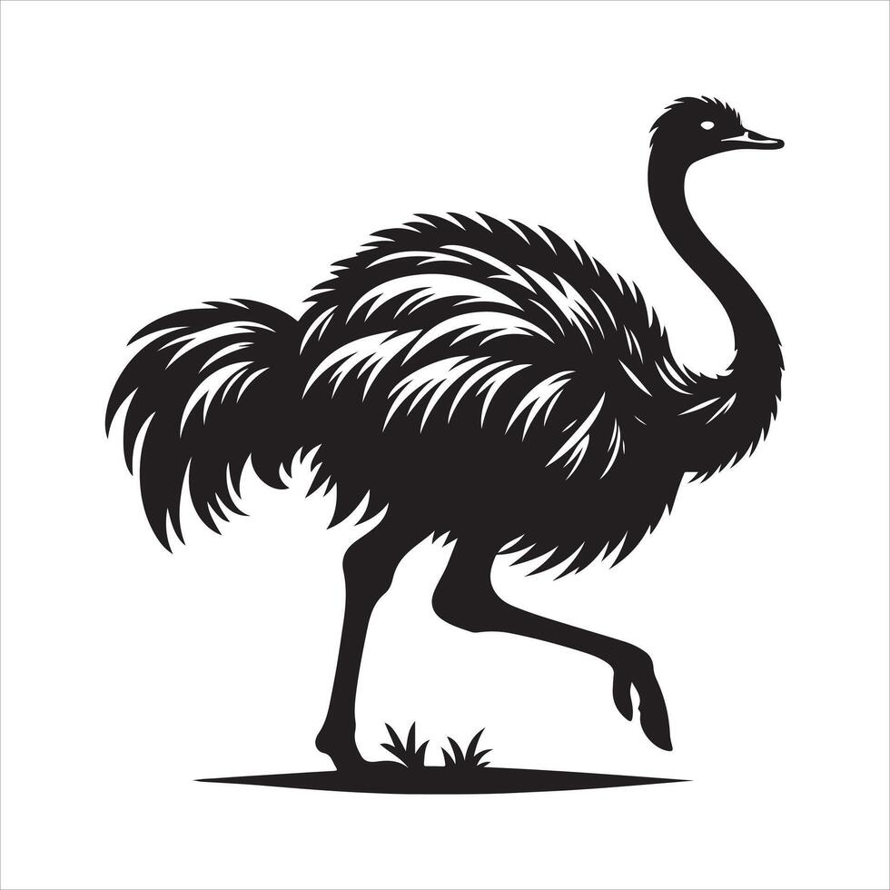 Ostrich silhouette EPS file vector
