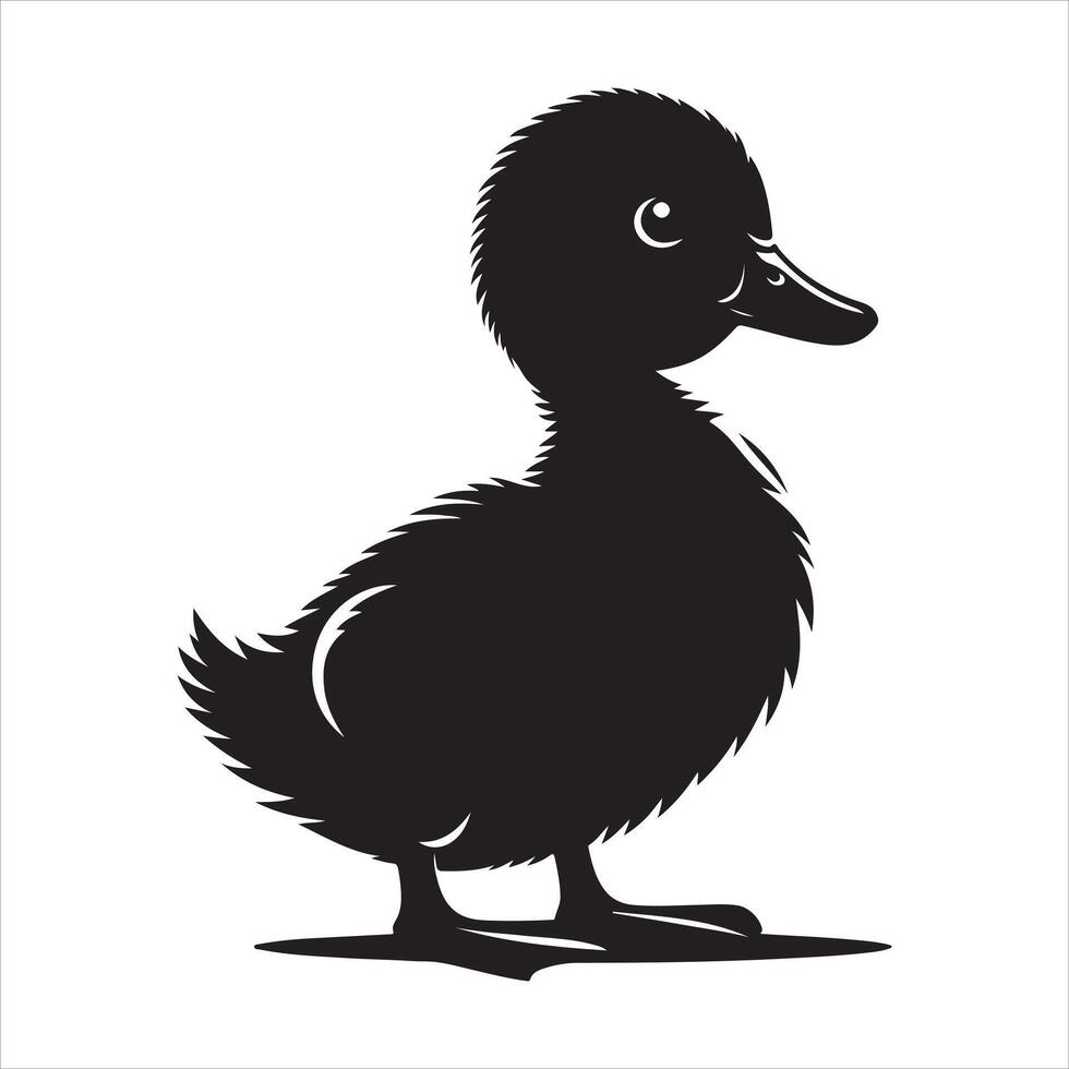 Duckling silhouette EPS file vector