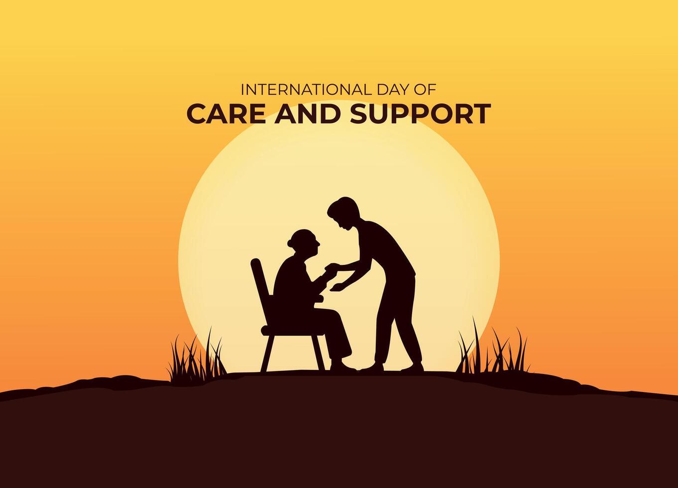 International Day of Care and Support. 29 October. Template for background with banner, poster and card. flat illustration. vector