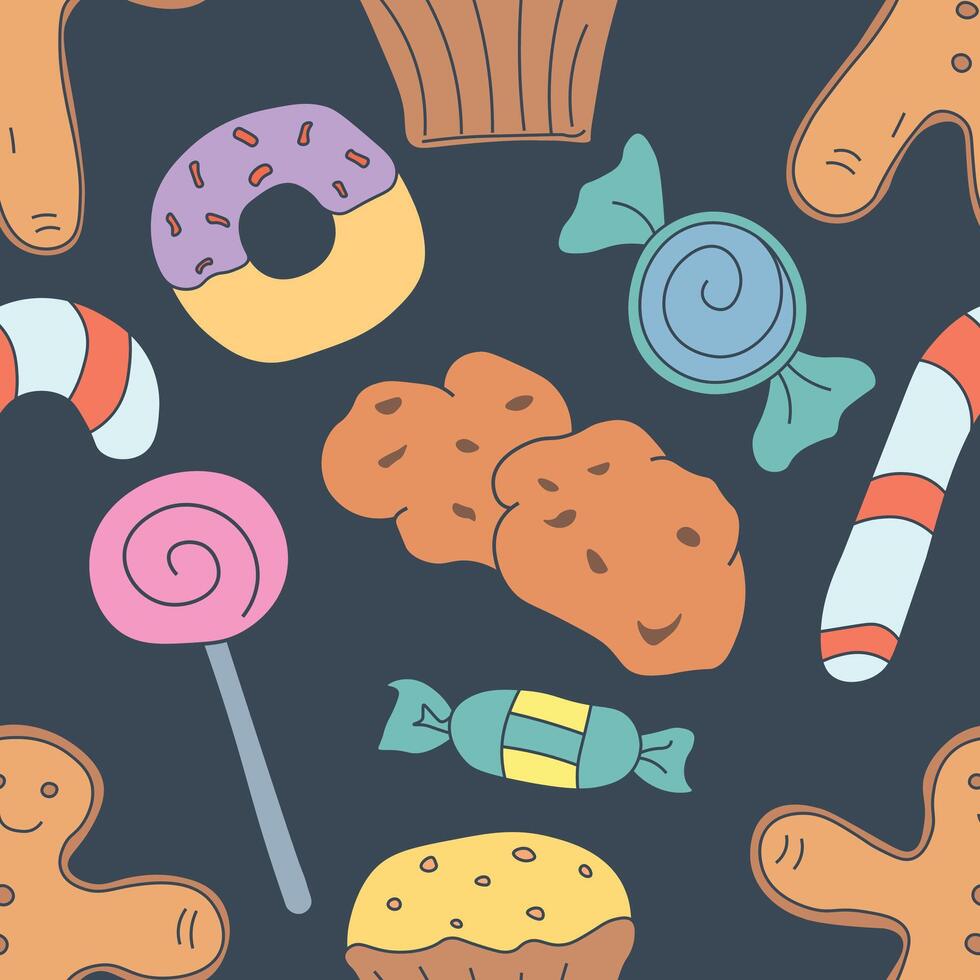 Seamless christmas pattern. New YeAr background. Colored illustration with christmas icons vector