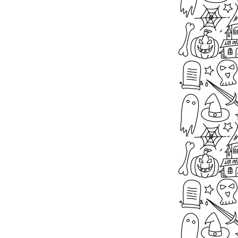 halloween Background With place for text. Cartoon Halloween frame vector