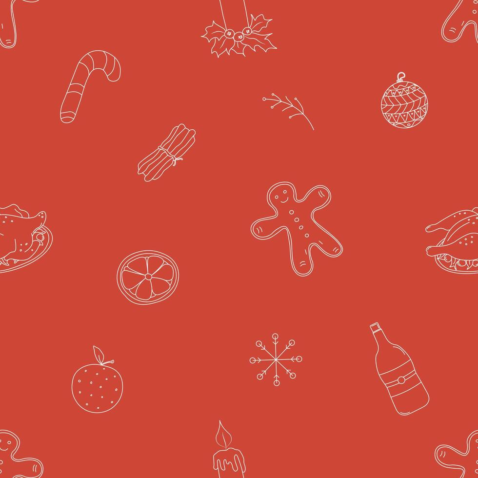 Seamless christmas pattern. christmas icons vector