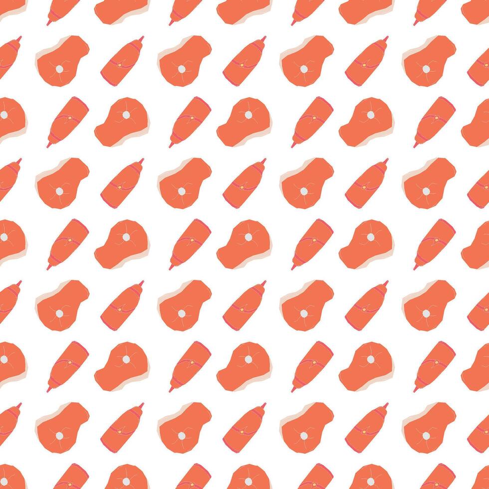 seamless steak pattern vector