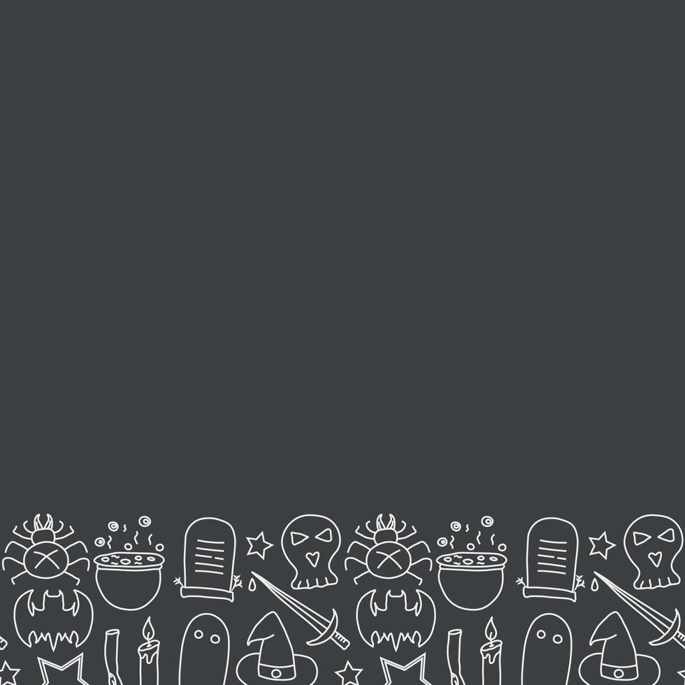 Halloween background with place For text. Cartoon Halloween frame vector
