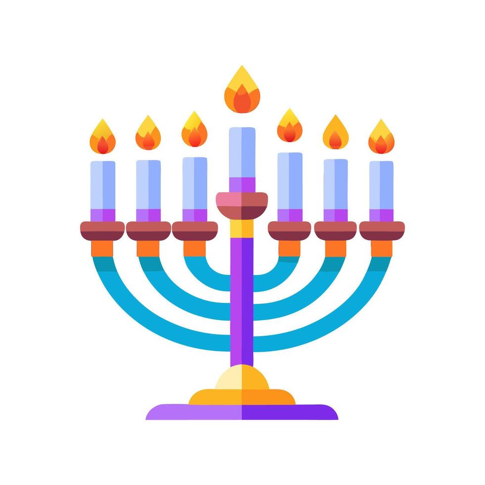 A menorah with candles on it vector