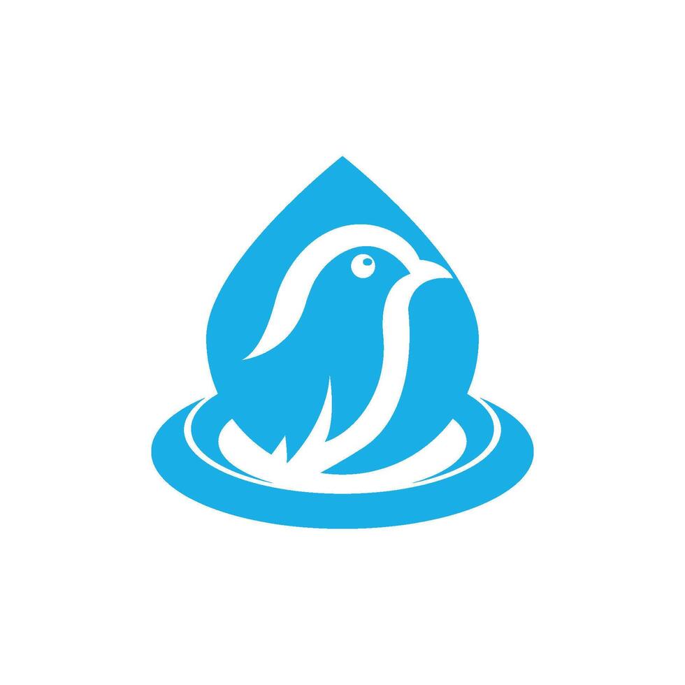 Bird water logo symbol icon, isolated illustration design vector