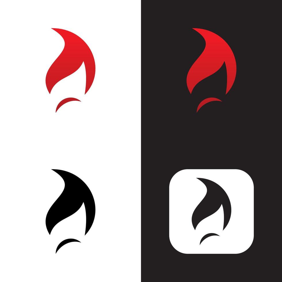 a black and red flame logo and a white and red one vector
