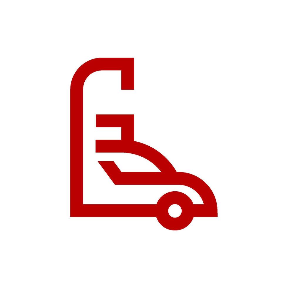 a red car icon on a white background like a letter g vector