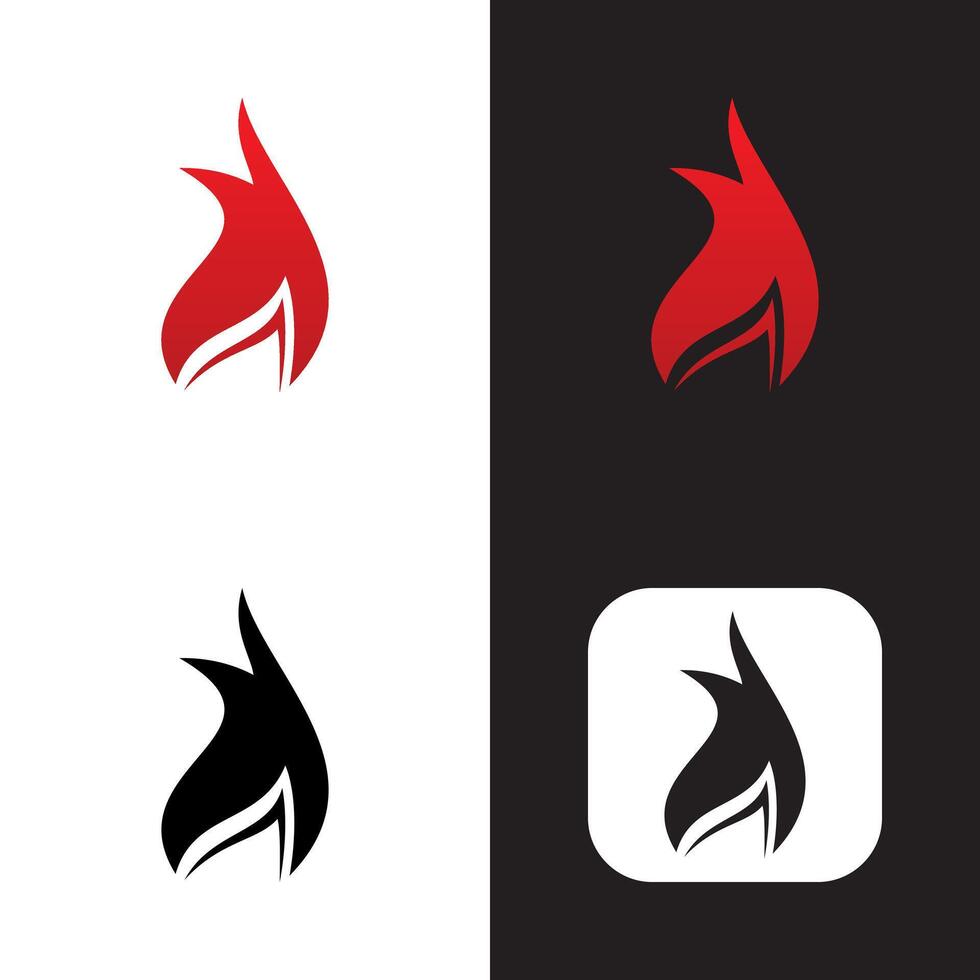 fire flame icon set logo design vector