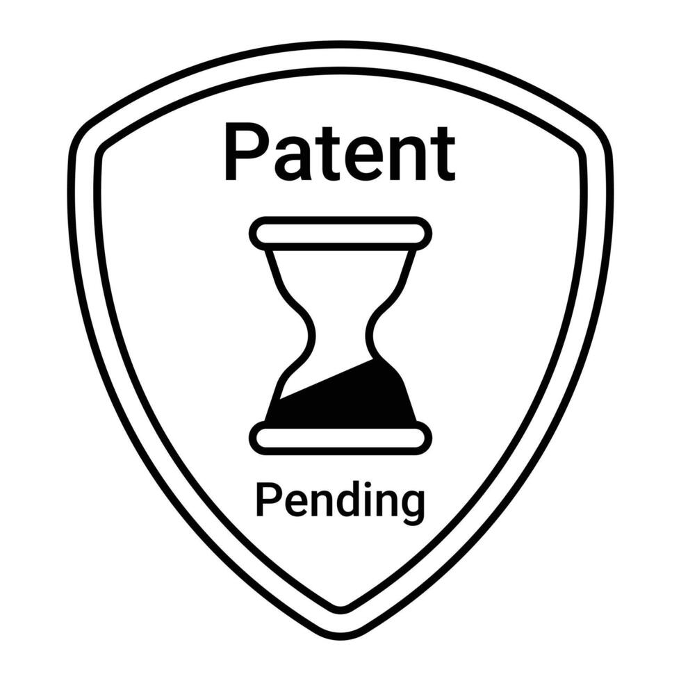 Patent Pending Icon with Sheild Symbol vector