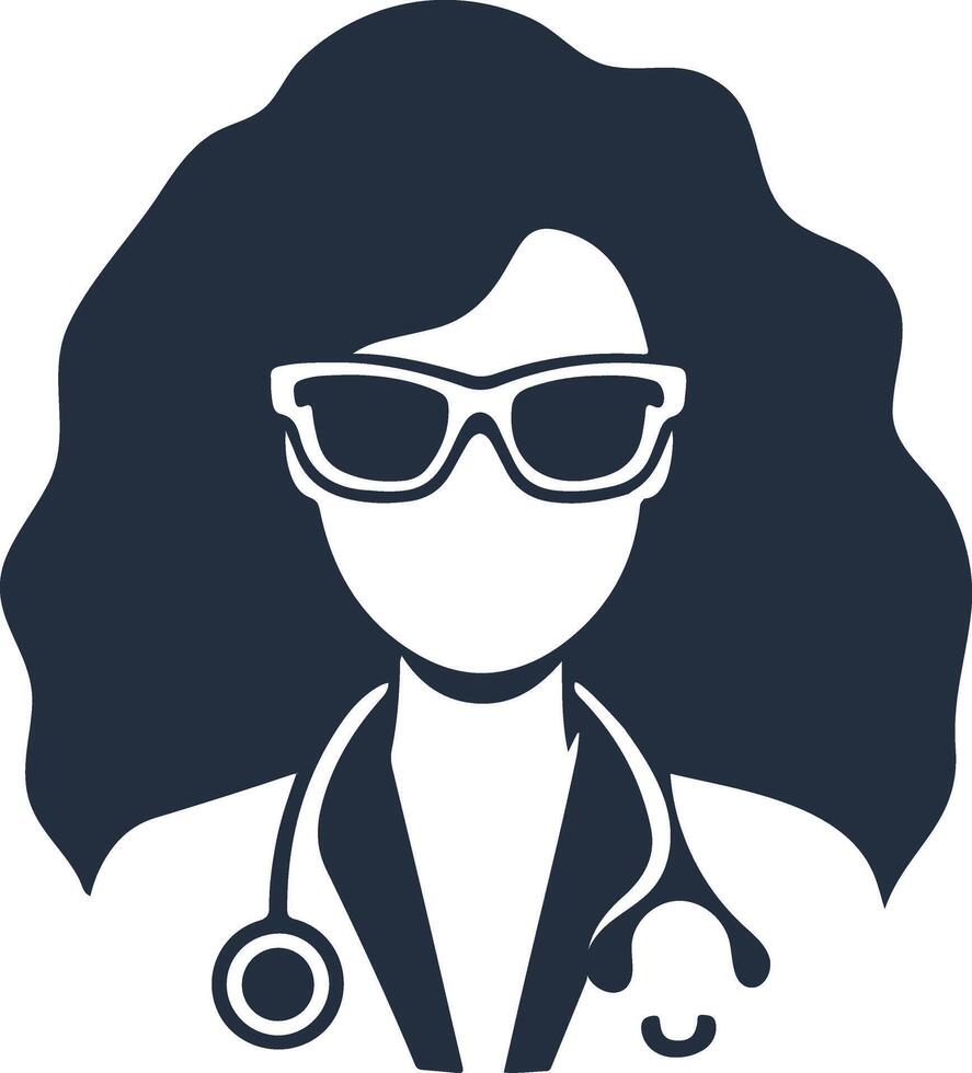 a creative doctor logo silhouette style on transparent background vector