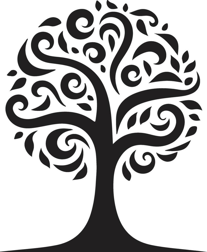 Dynamic tree logo illustration vector