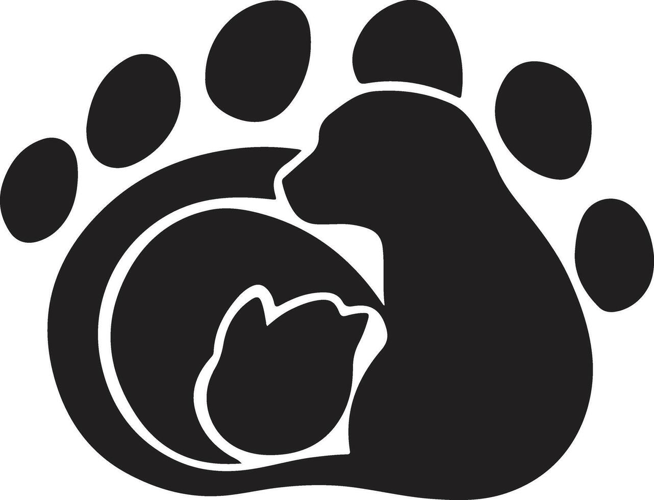 Logo for an animal shelter silhouette style vector