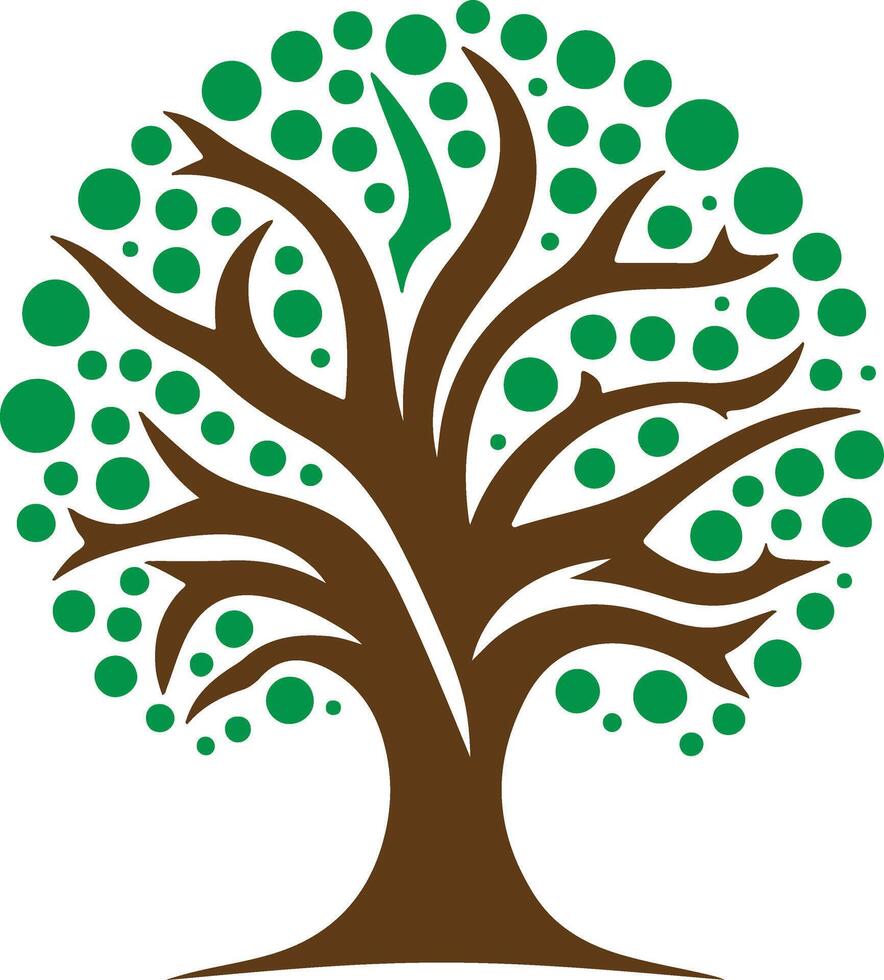 Natural tree logo silhouette vector