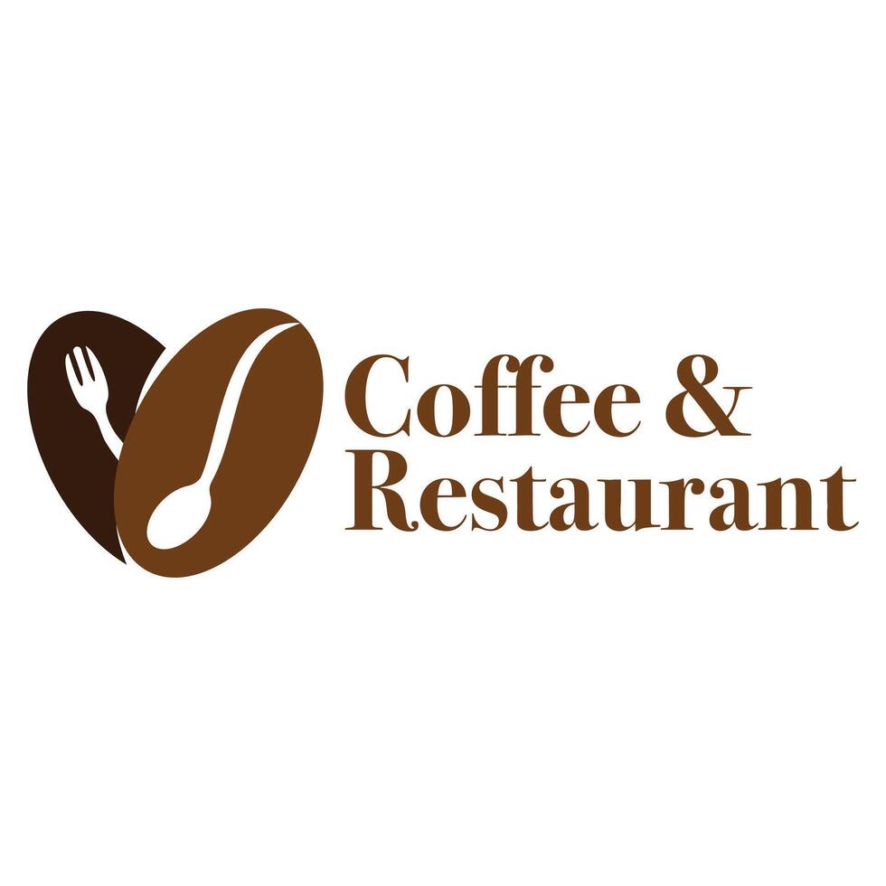 coffee and restaurant flat minimalist logo design vector