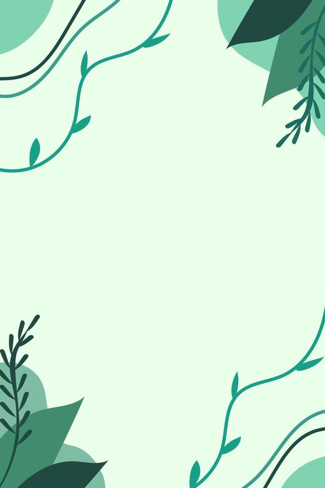 Floral botanical green background. Abstract background with greenery. illustration vector