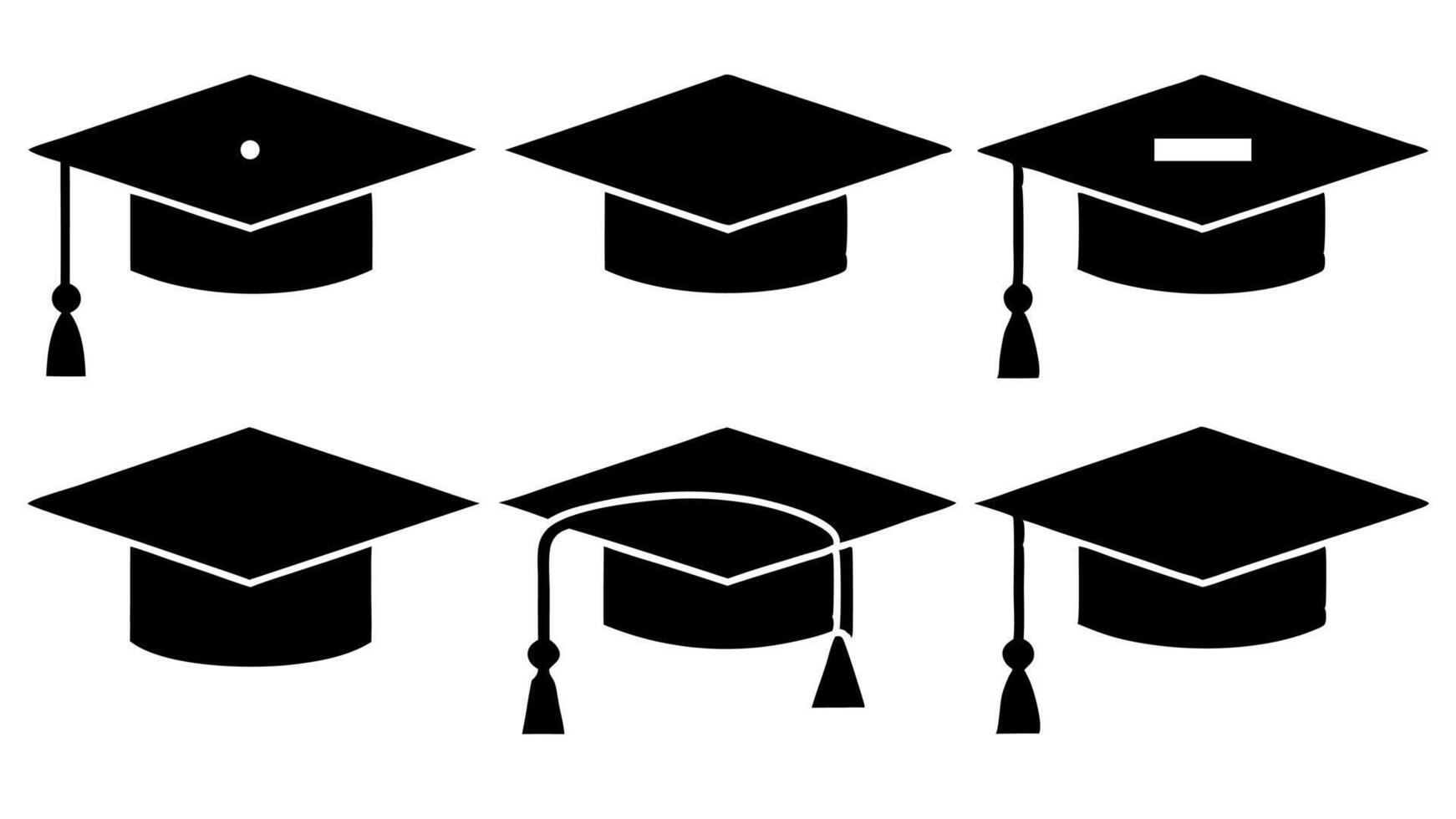 Graduation Cap Minimalist Set vector