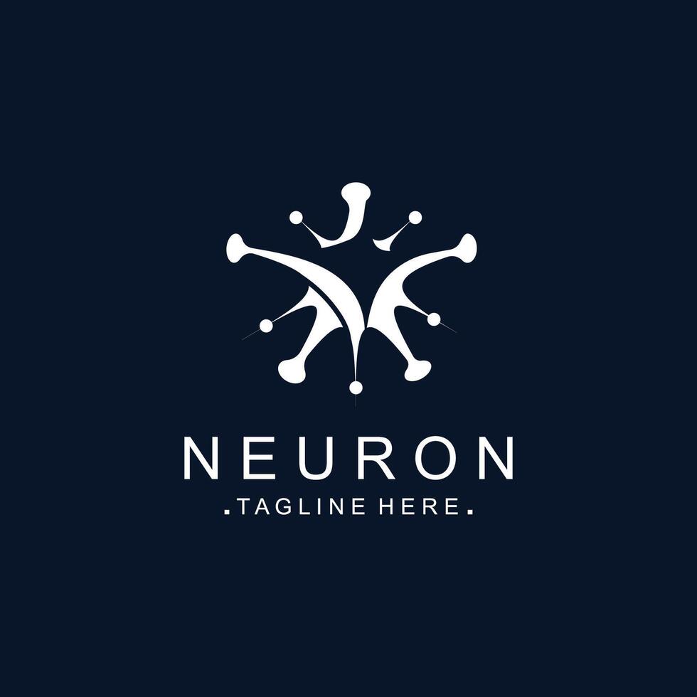 Neuron logo or nerve cell healthy abstract molecule design template vector