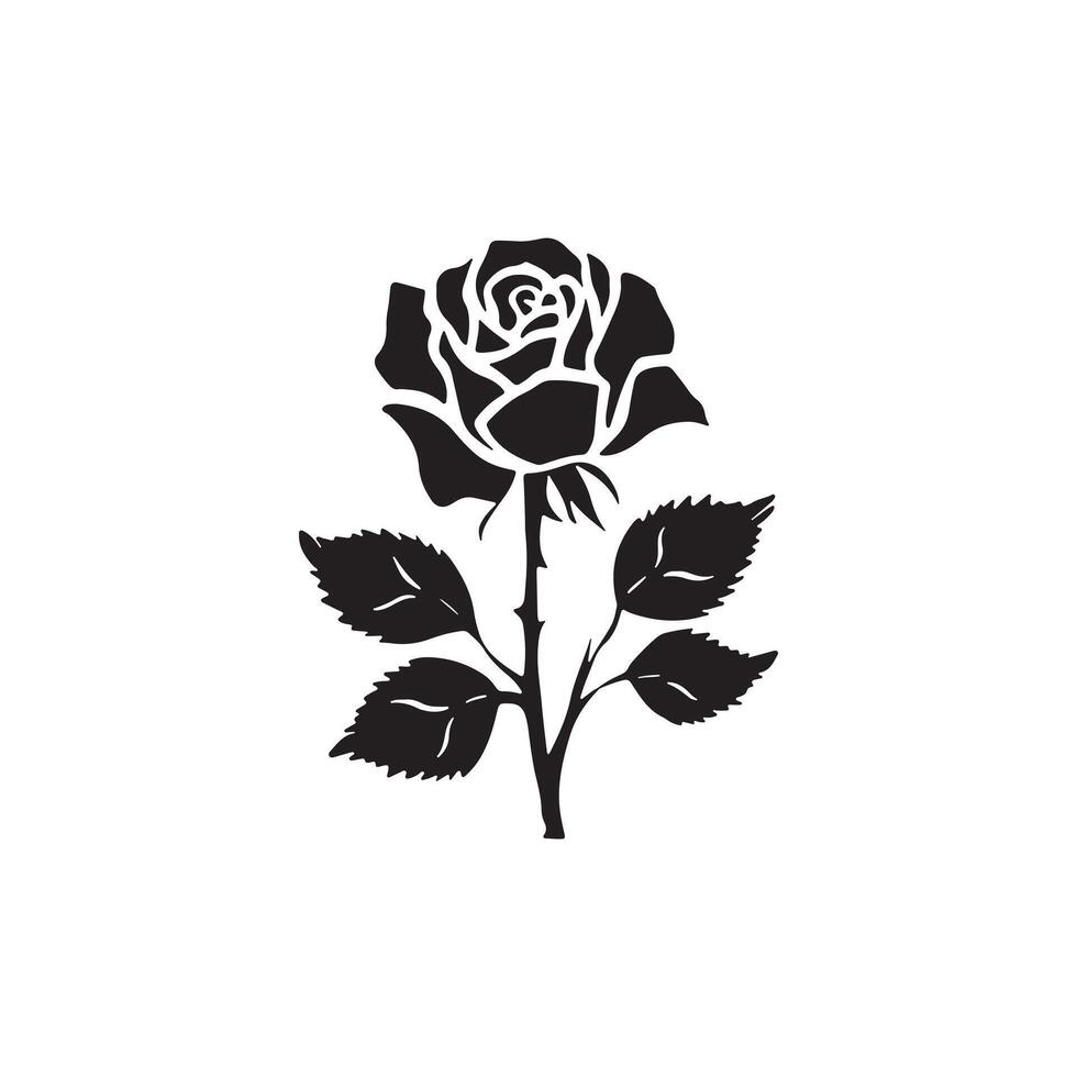 rose design silhouette arts vector