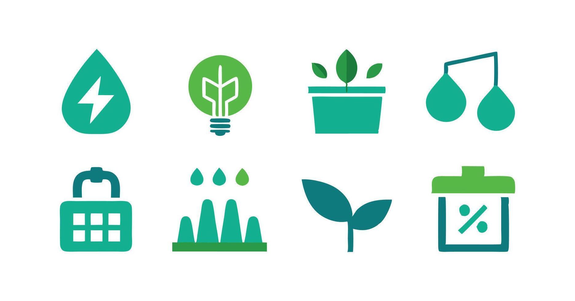 Green eco icons set illustration vector