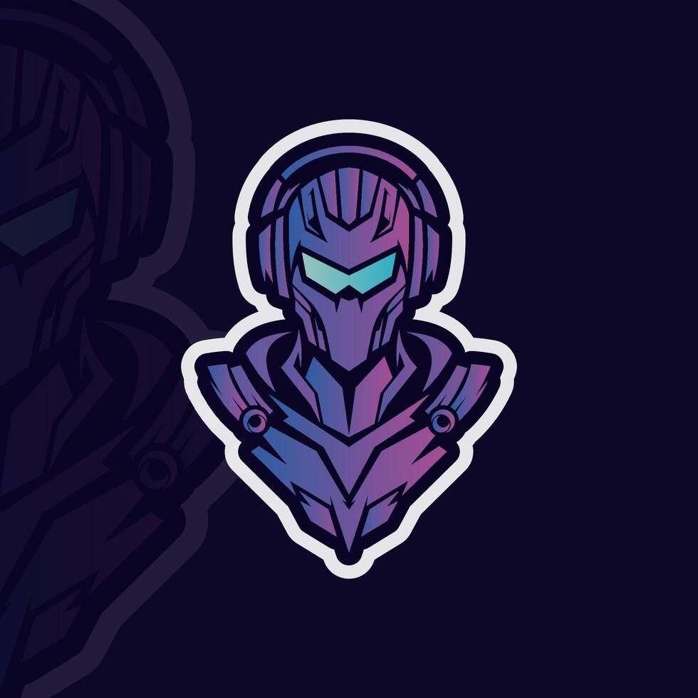 Robot mascot esport illustration logo design vector