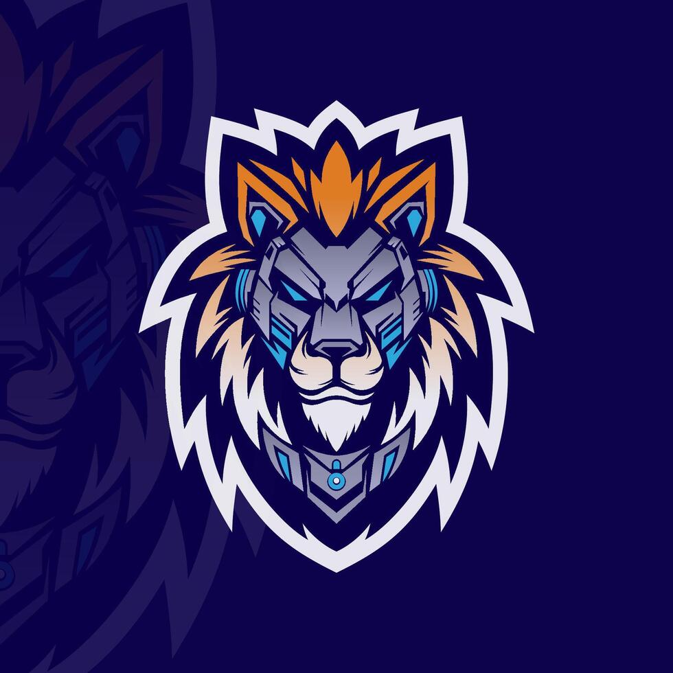 Lion head logo design vector