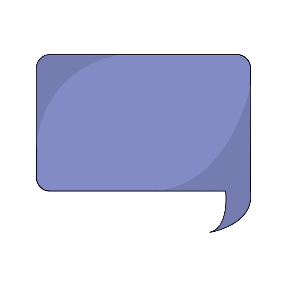 Simple blue speech bubble representation for text communication and design purposes vector