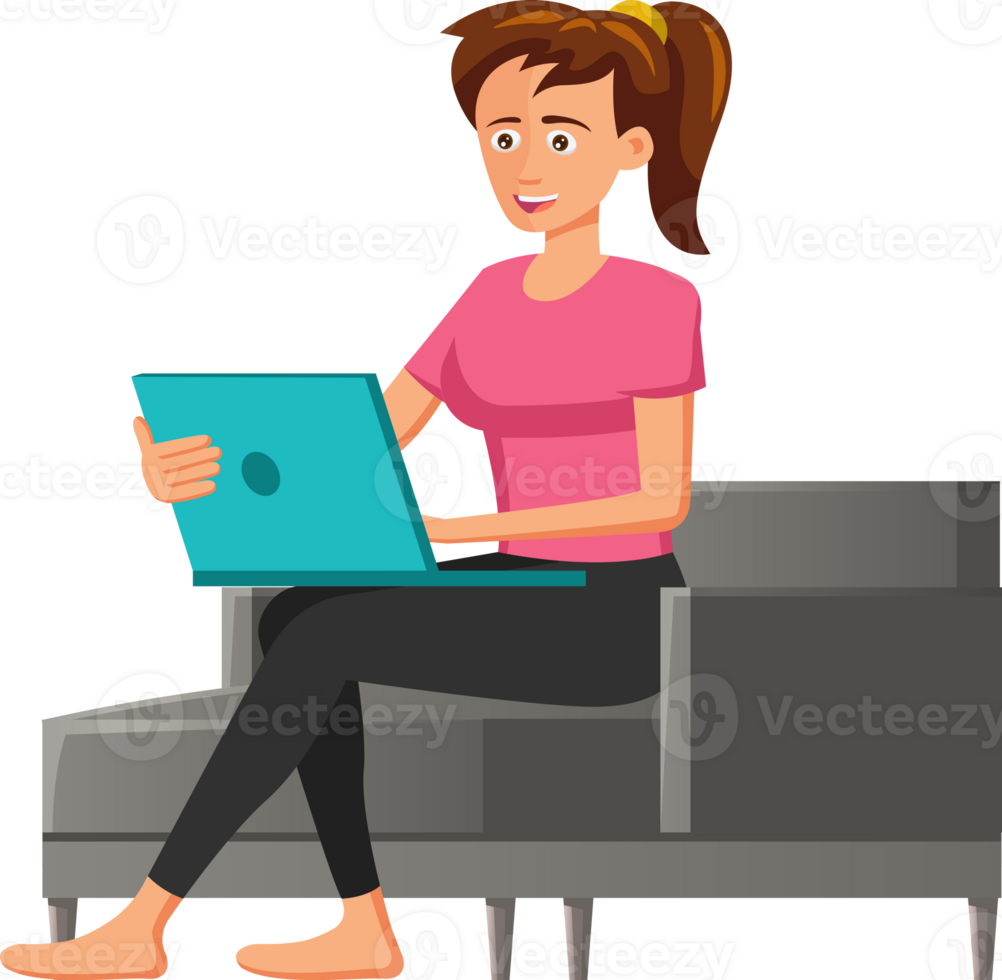 cartoon people use computer png