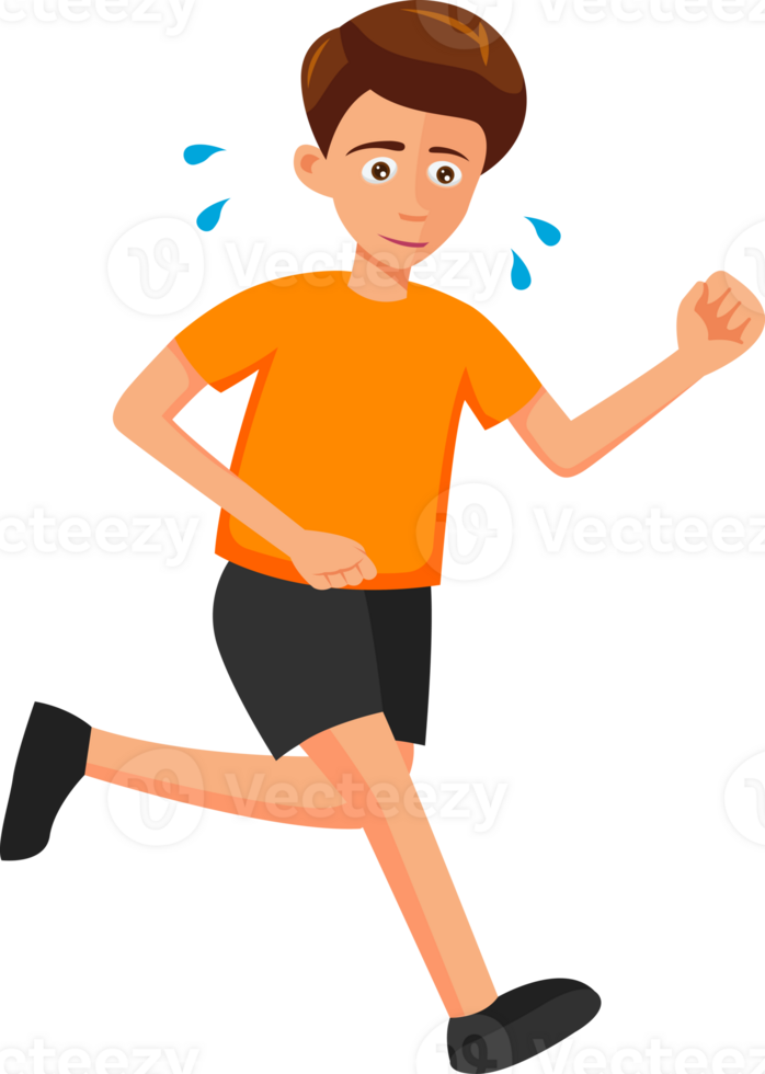 cartoon people run png
