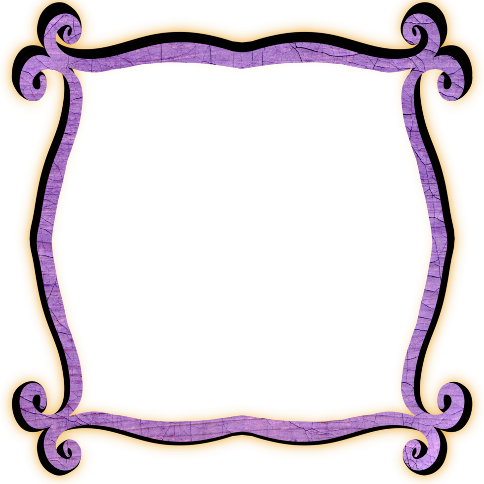 A purple and yellow frame with a Transparent background png