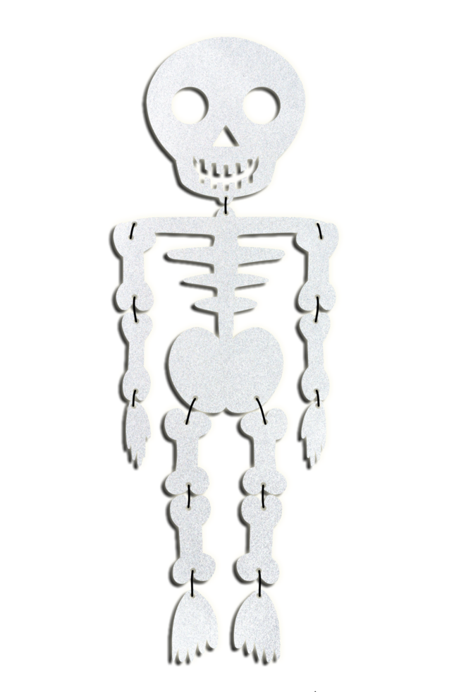 A white skeleton Cutout with a Transparent background png