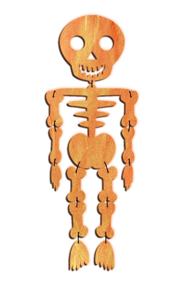 A skeleton with a red face png