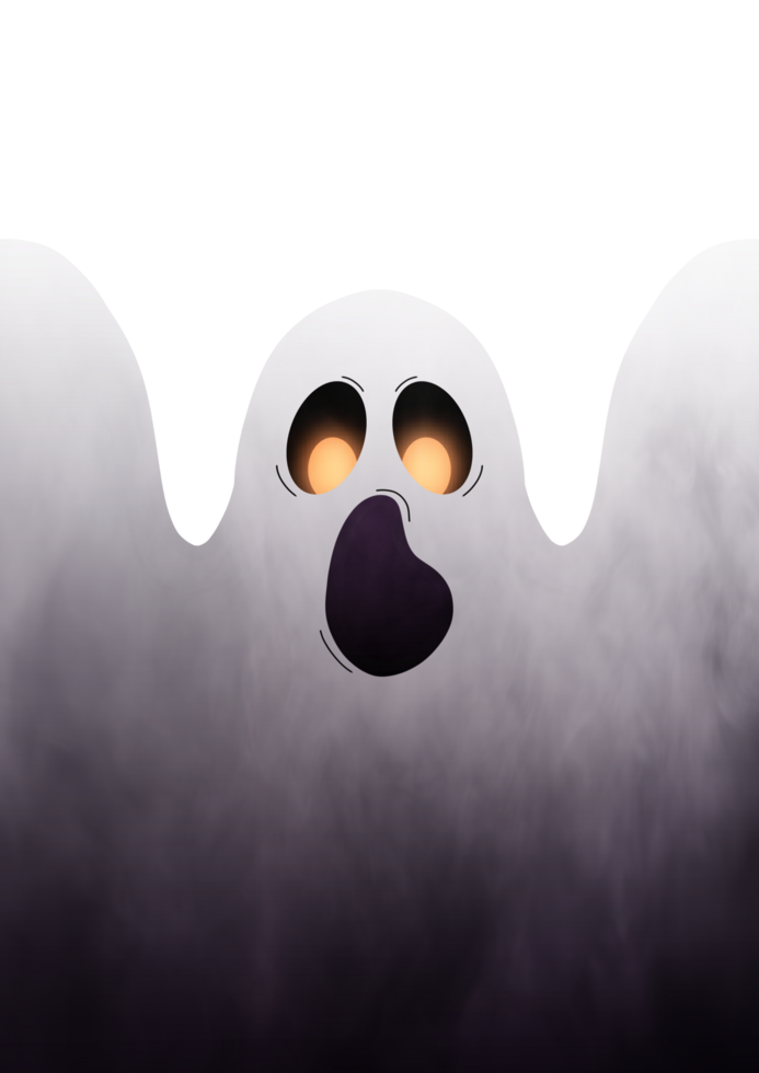 A ghost with orange eyes on Transparent background png
