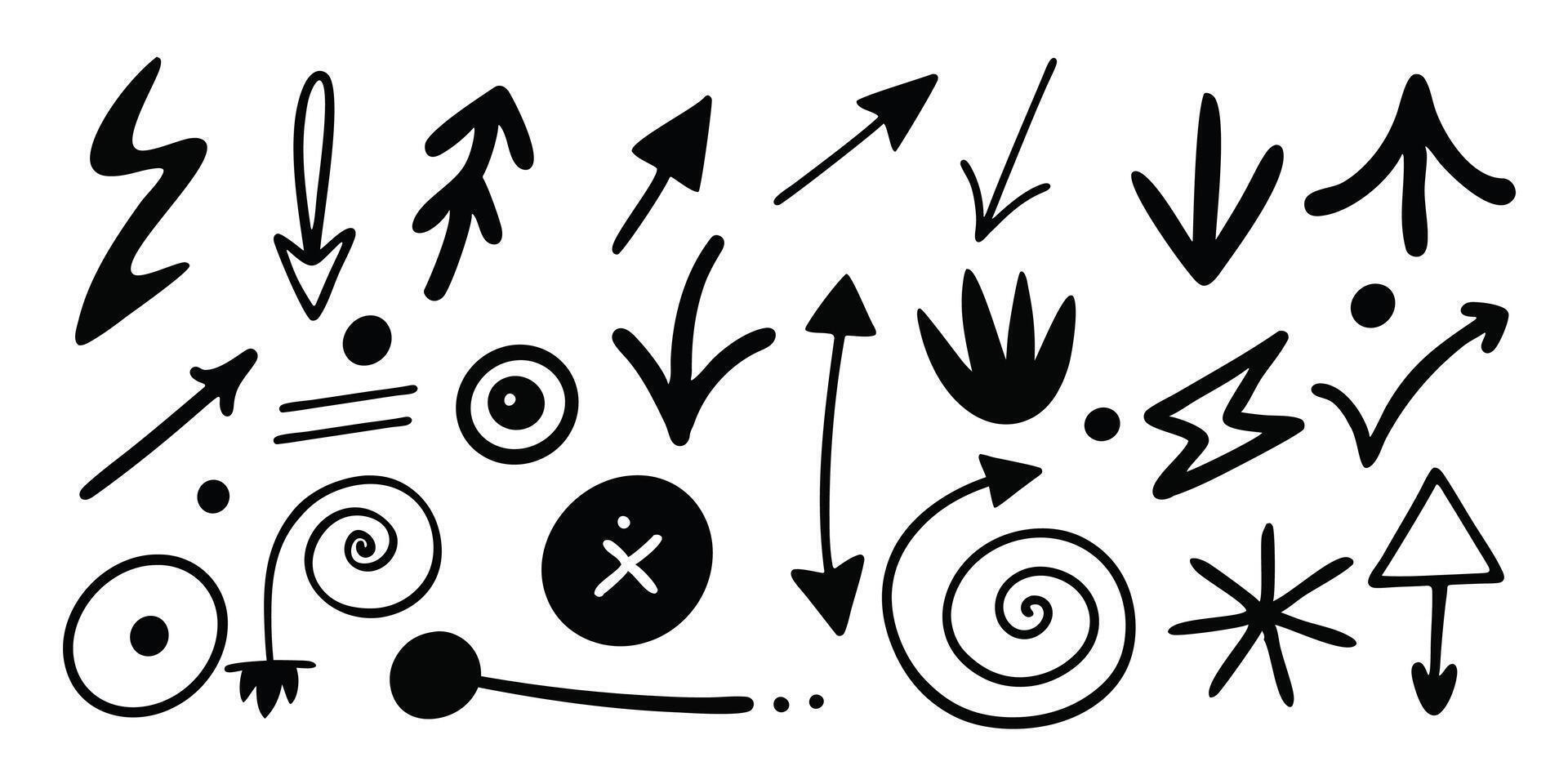 Embrace the bold A collection of hand drawn design elements. vector