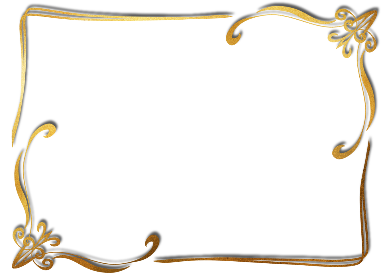 Golden Botanic frame on Transparent background png